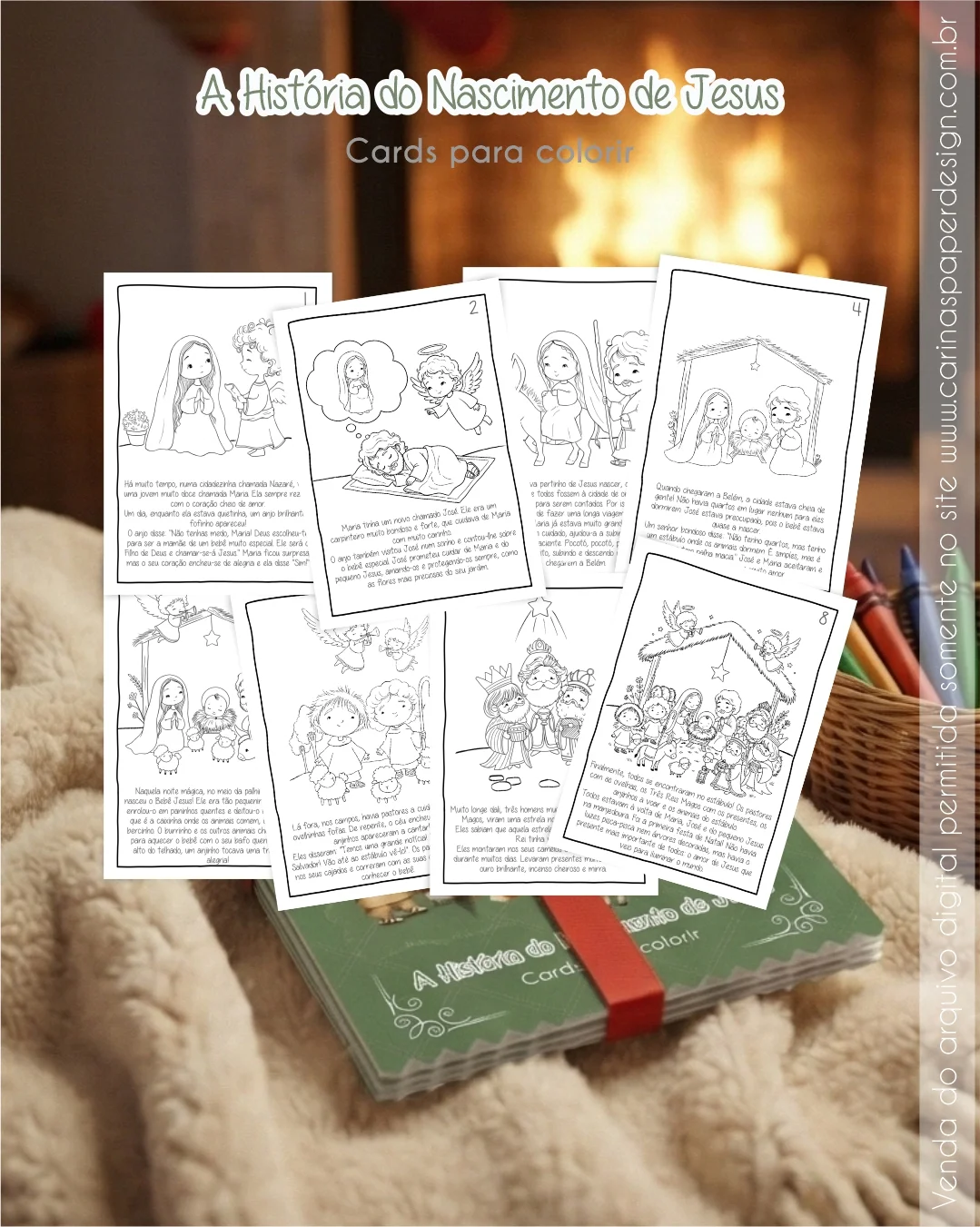 Kit Pronto para Imprimir: Cards A6 A história do Nascimento de Jesus - Imagem 5