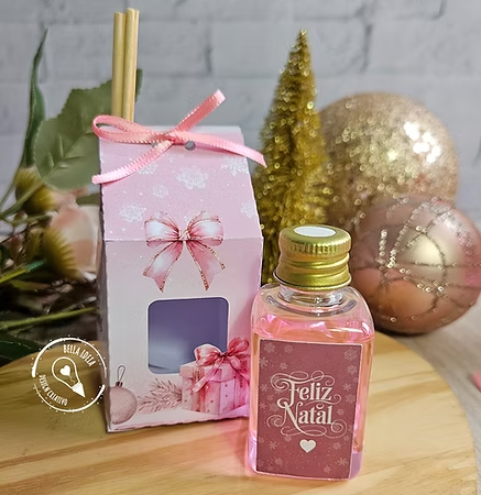 Caixa Aromatizador – Natal Rosa 2025 (Bella Ideia)
