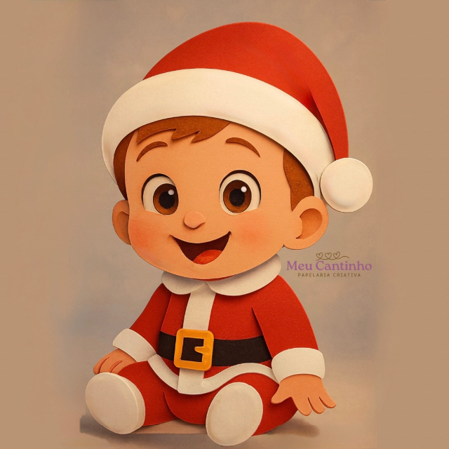 Arquivo Digital topo Bebê com roupa de Papai Noel em camadas