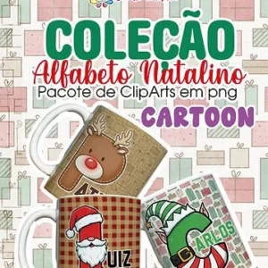 Coleção Alfabeto Natalino – Cartoon - 500 arquivos em png