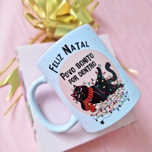 Feliz Natal povo lindo por dentro - arte caneca