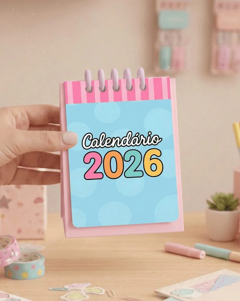 PDF Calendário 2026 para Imprimir – Bichinhos Estilo Kawaii - Imagem 5