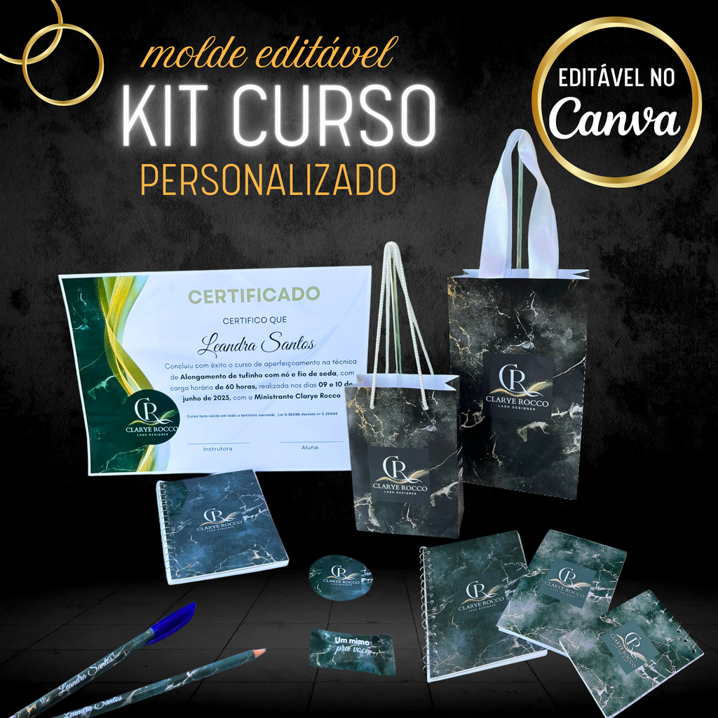 Molde Kit Curso Editável pelo Canva