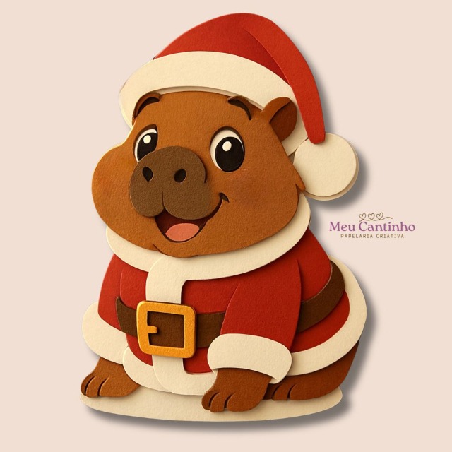 Capivara com roupa de Natal – Topo de Bolo