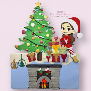 Topo Natalino Pilha de presentes em camadas