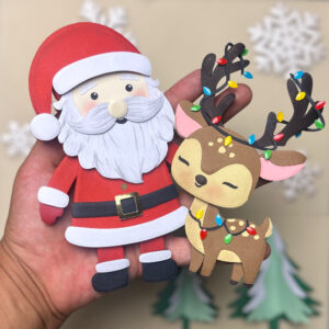 Topo Papai Noel e rena em camadas