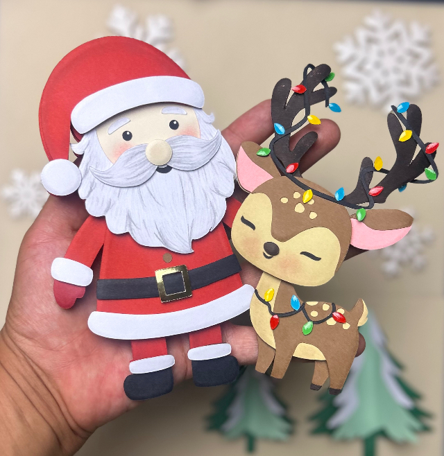 Topo Papai Noel e rena em camadas