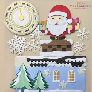 Topo Papai Noel na Chaminé cem camadas