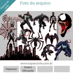Arquivo de Corte Topo de Bolo Venom – Homem Aranha