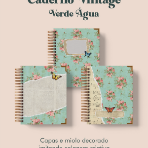 Caderno Vintage Verde Água Wire-o - Perfeito Miolo
