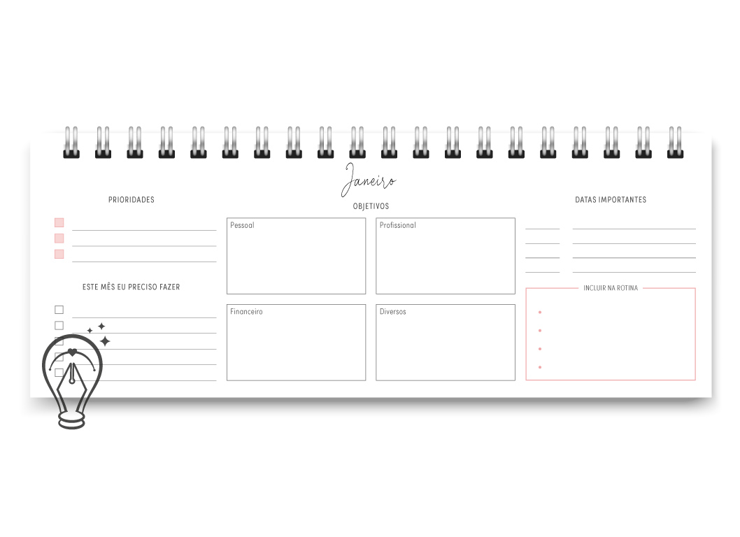 Miolo digital – DeskPlanner Cores 2026 - Imagem 9