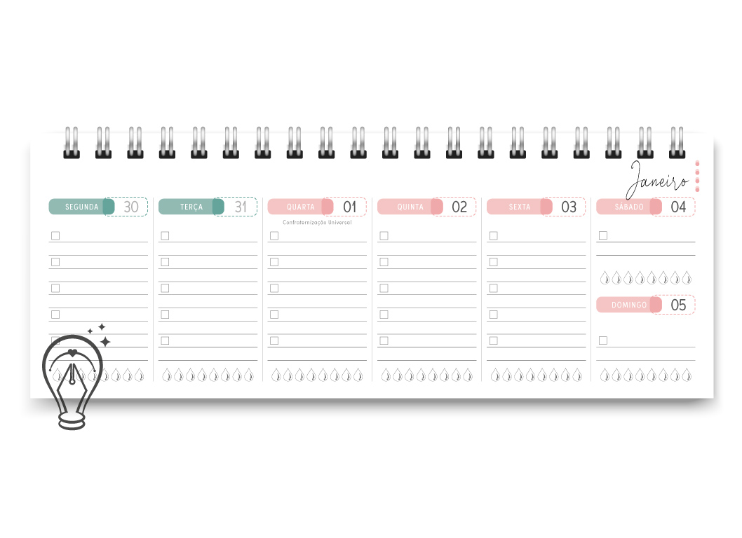 Miolo digital – DeskPlanner Cores 2026 - Imagem 6