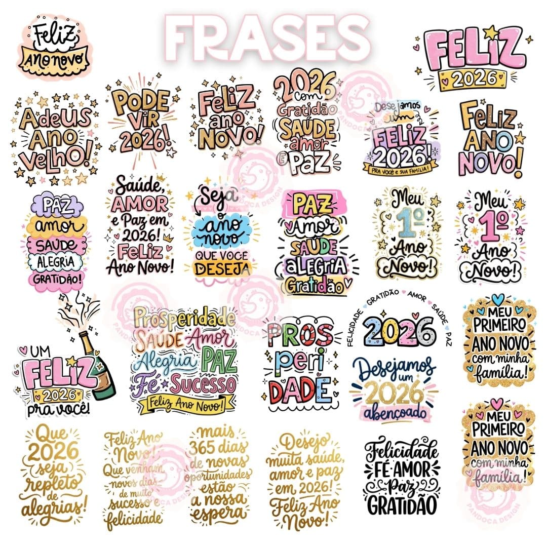 Pack FELIZ ANO NOVO - Artes canecas e camisetas - Imagem 2