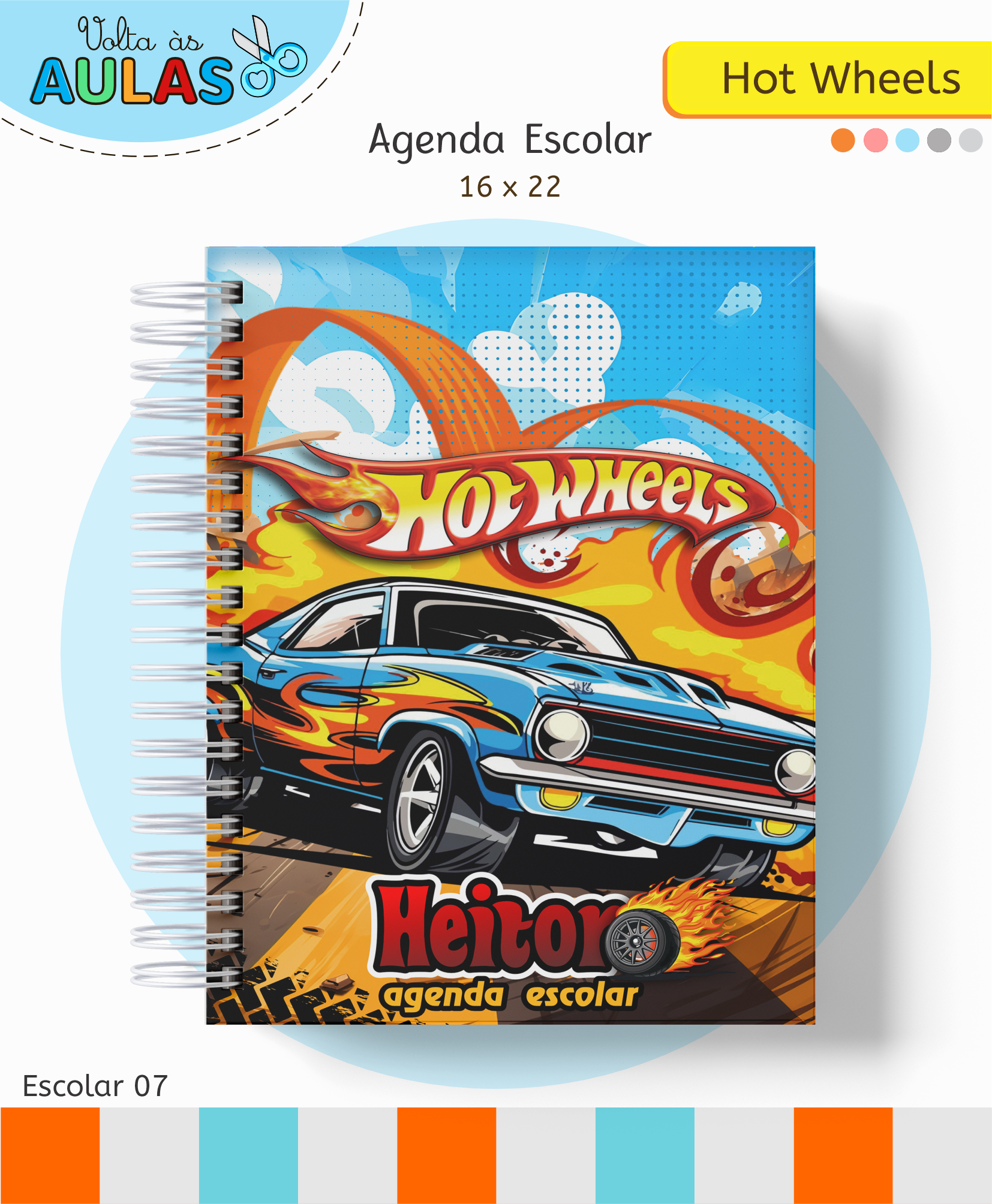 Hotwheels – Kit Escolar 2026 (Lina Criativa)