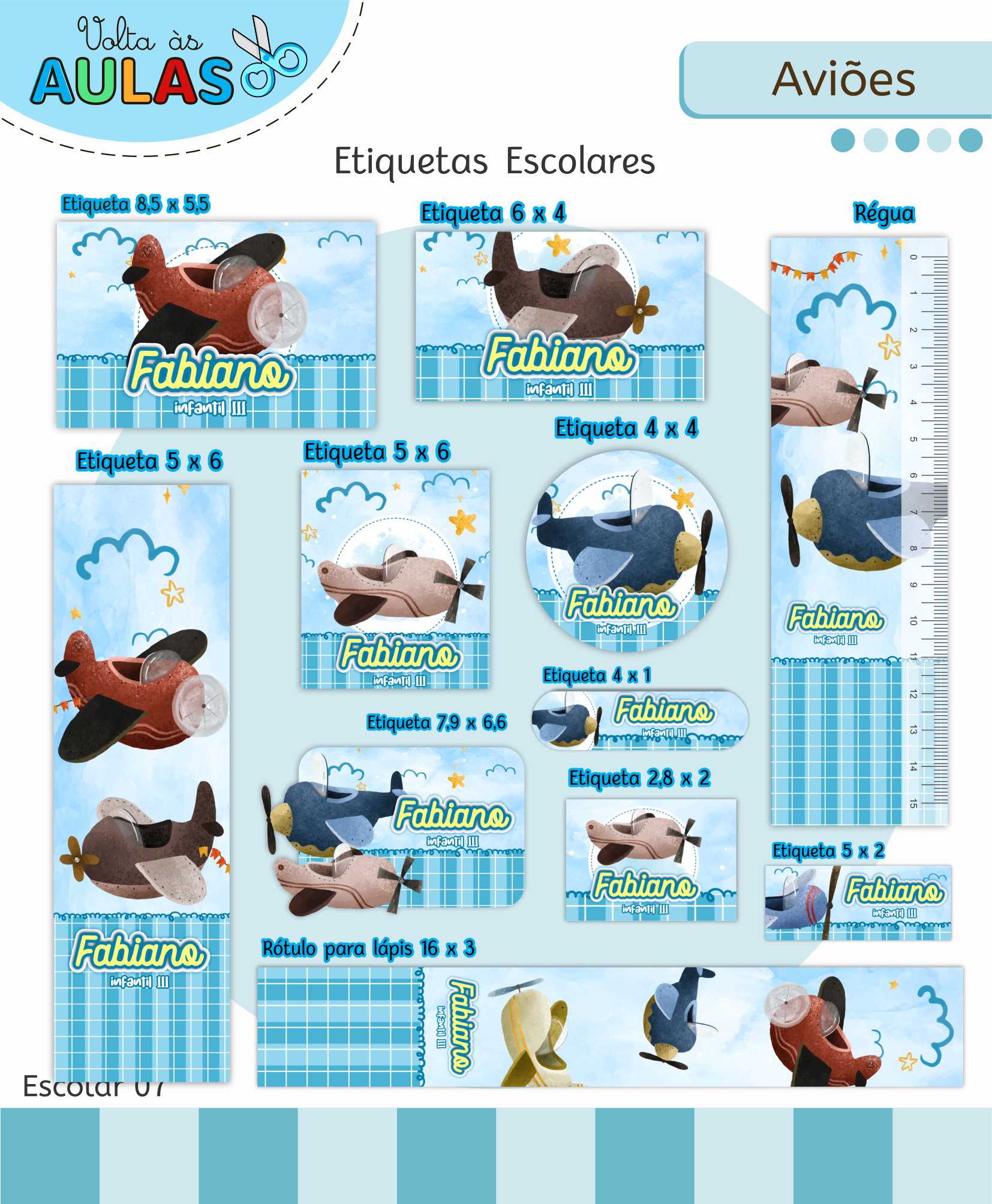 Aviões – Kit Escolar 2026 (Lina Criativa) - Imagem 8