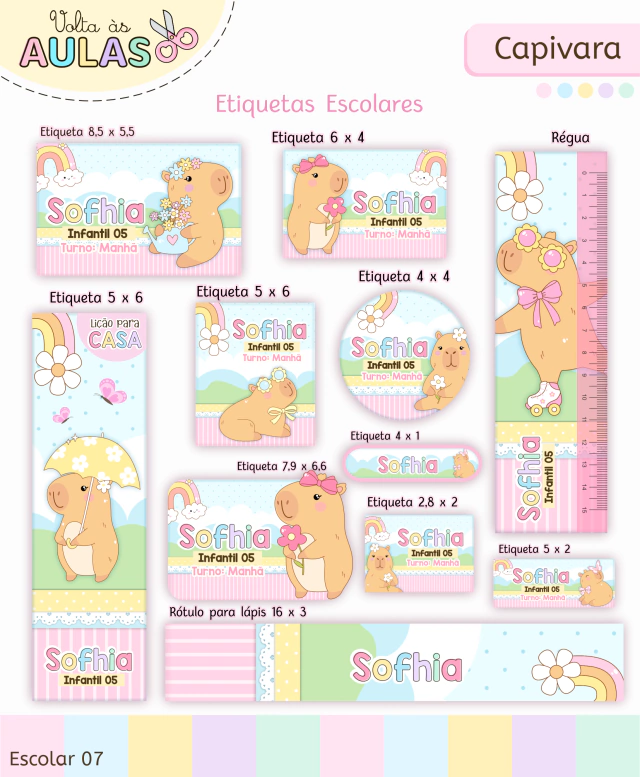 Capivara – Kit Escolar 2026 (Lina Criativa) - Imagem 7