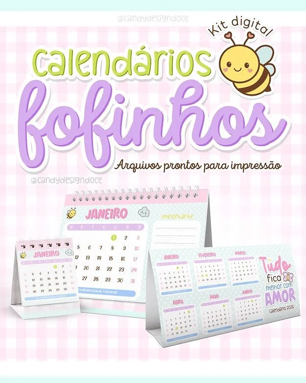Calendários Fofinhos 2026