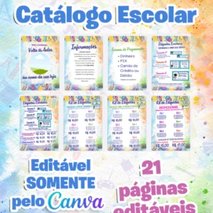 Catálogo Volta às Aulas – Editável no Canva
