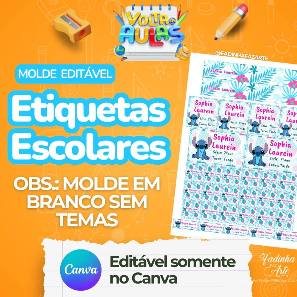 Molde Etiquetas Escolares 2026